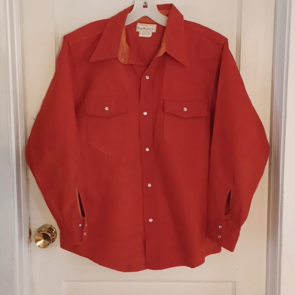 Vintage Gander Mountain flannel Western shirt men's size large  rust col…